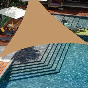 Sun Shade Sail Outdoor Patio, 12' x 12' x 12' Triangle Sand Waterproof & UV Blocking Canopy Sunshade Tarps for Backyard, Deck (We Make Custom Size)