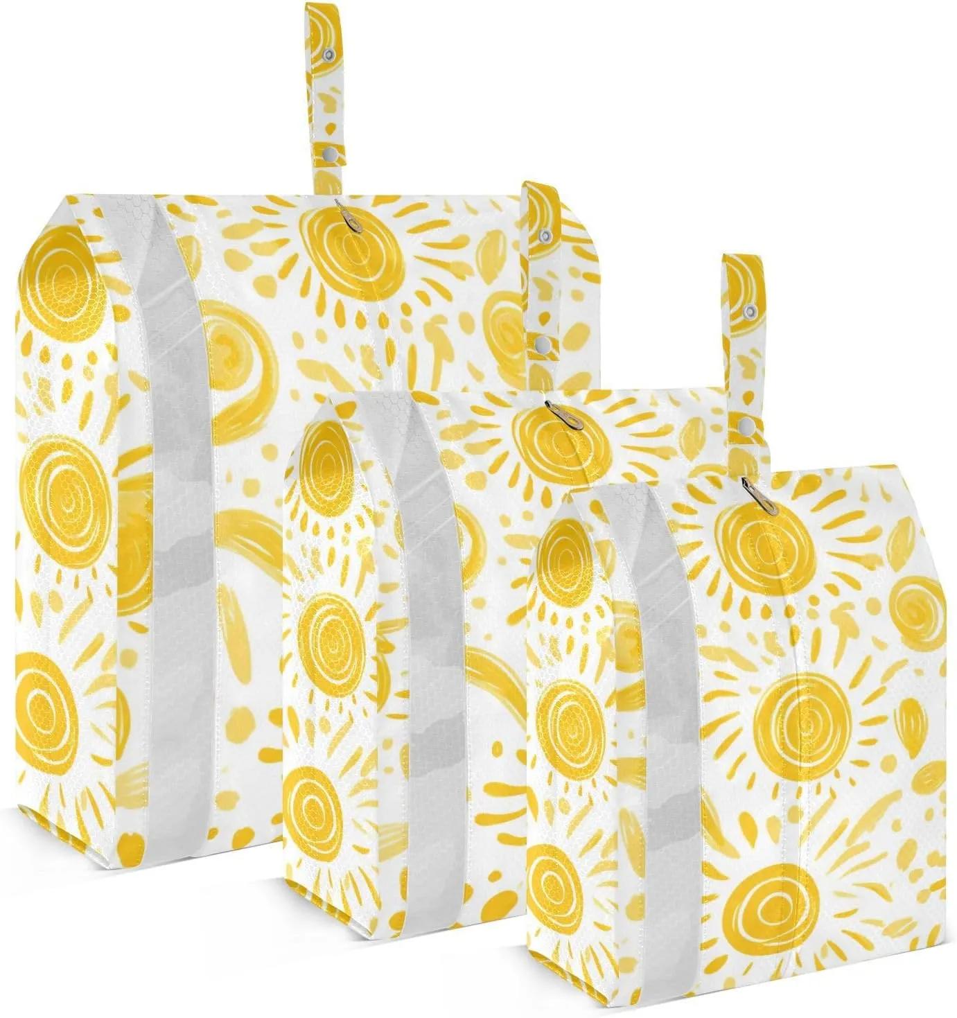Sun Travel Storage Bag with Lanyard - Portable Lightweight Classified Storage Bag with Zipper, Dust and Waterproof Travel Packing Cube for Suitcase,3 Pieces