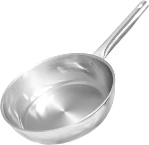 Sunhouse 18/10 11 Inch Stainless Steel Frying Pan, Whole-Clad No Coatings Skillet with Stay-cool Handle for Cooking, Durable & Oven Safe to 500°F, Dishwasher Safe, Compatible with All Cooktops