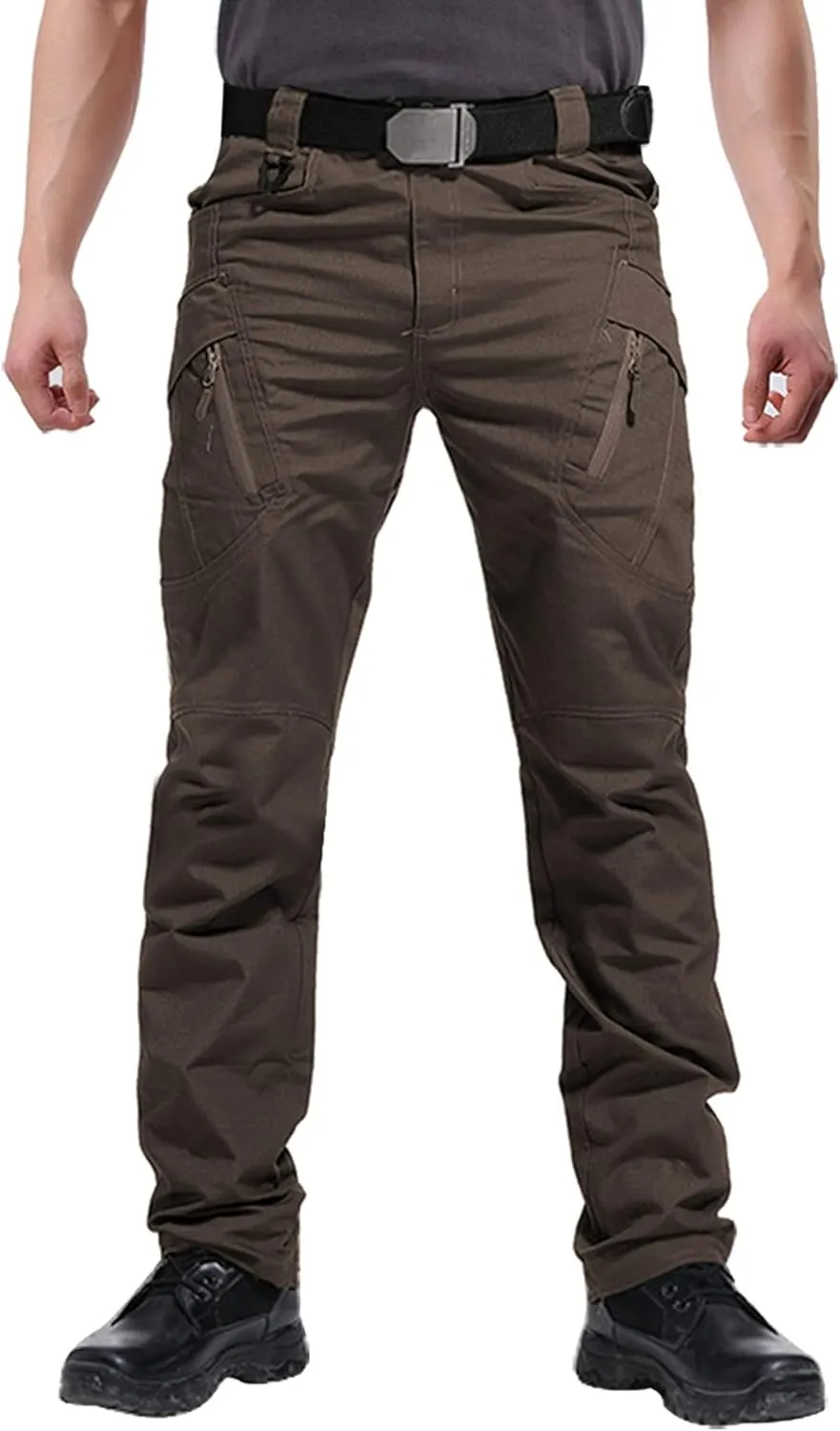 Susclude Men's Tactical Pants - Ripstop Work Cargo Pants Outdoor Hiking Military Pants Stretch Trousers with 9 Pockets