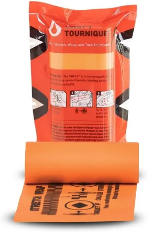 SWAT-T Tourniquet Orange, Emergency First Aid Equipment for Massive Hemorrhage Control Made in The USA