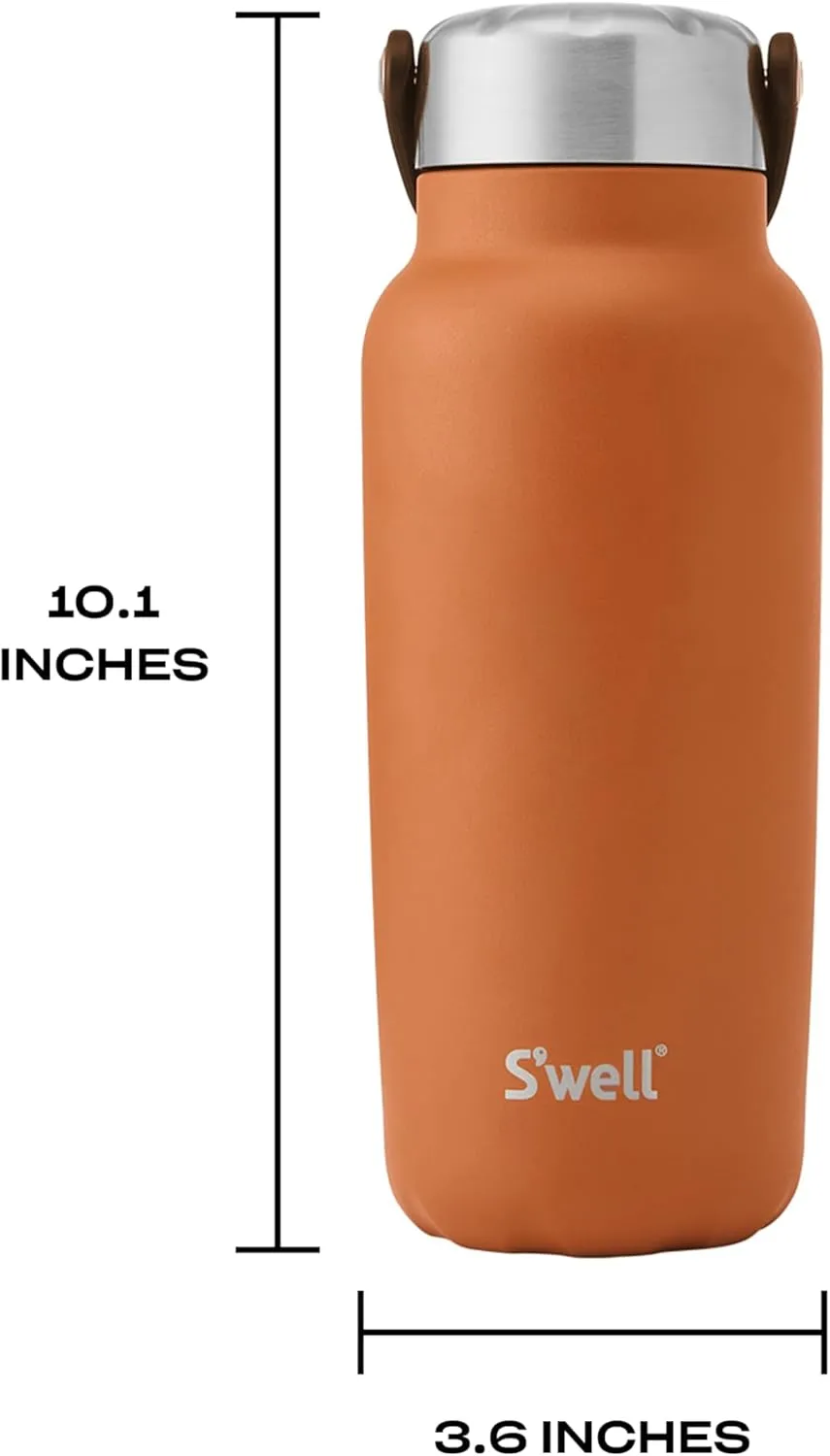 S'well Recycled Stainless Steel Explorer with Insulated Lid and Handle, 32oz, Carnelian, Triple Layered Vacuum Insulated Containers Keeps Drinks Cold for 42 Hours and Hot for 10