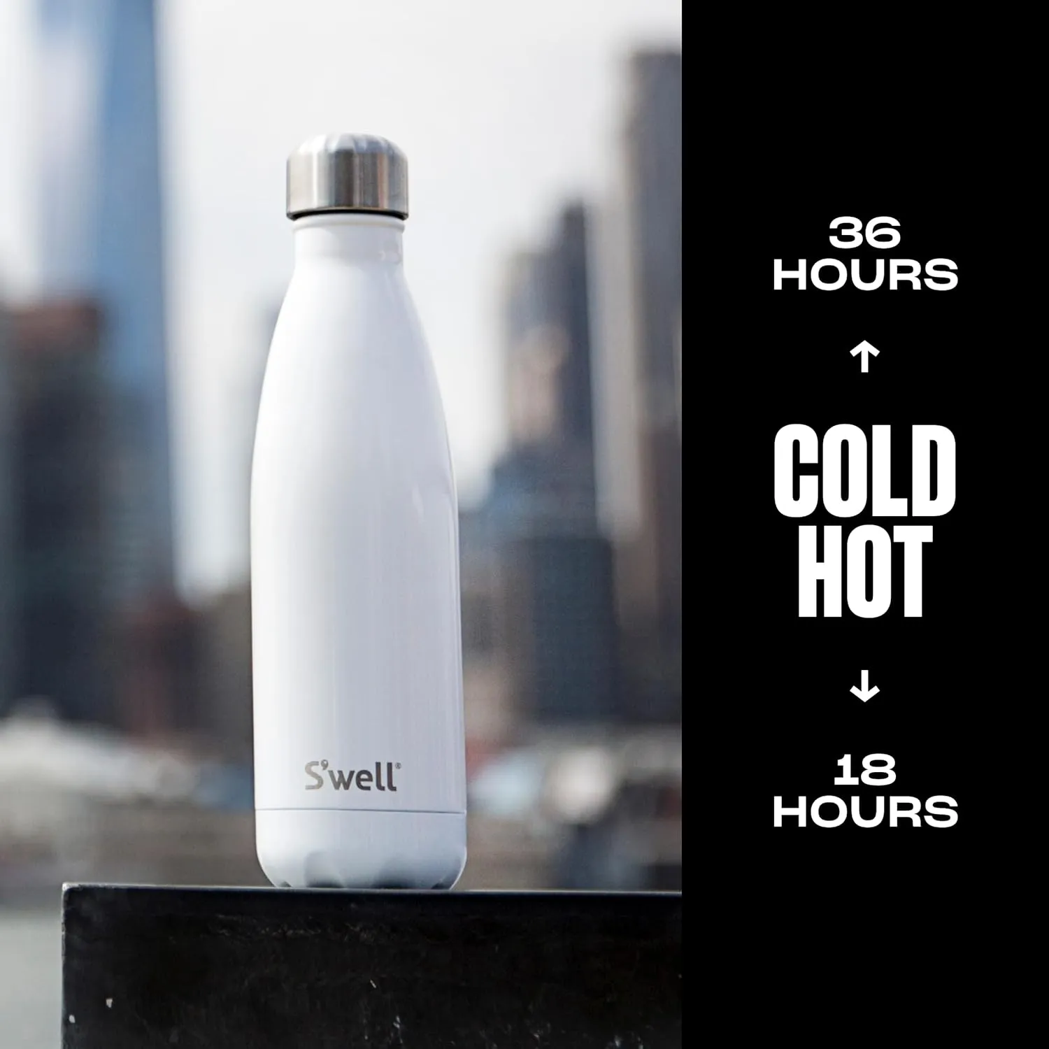 S'well Stainless Steel Water Bottle, 17oz, Angel Food, Triple Layered Vacuum Insulated Containers Keeps Drinks Cold for 36 Hours and Hot for 18, BPA Free, Perfect for On the Go