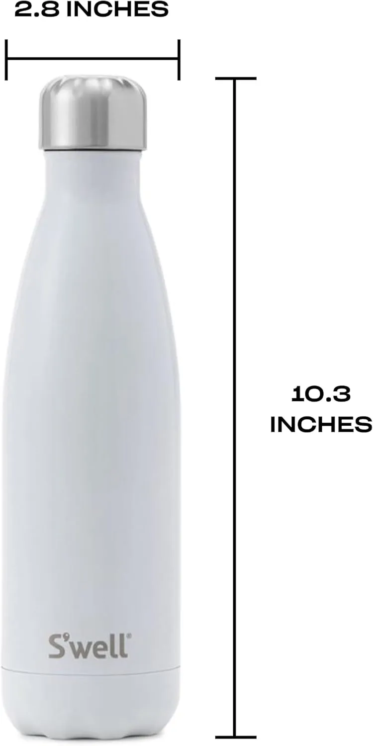 S'well Stainless Steel Water Bottle, 17oz, Angel Food, Triple Layered Vacuum Insulated Containers Keeps Drinks Cold for 36 Hours and Hot for 18, BPA Free, Perfect for On the Go