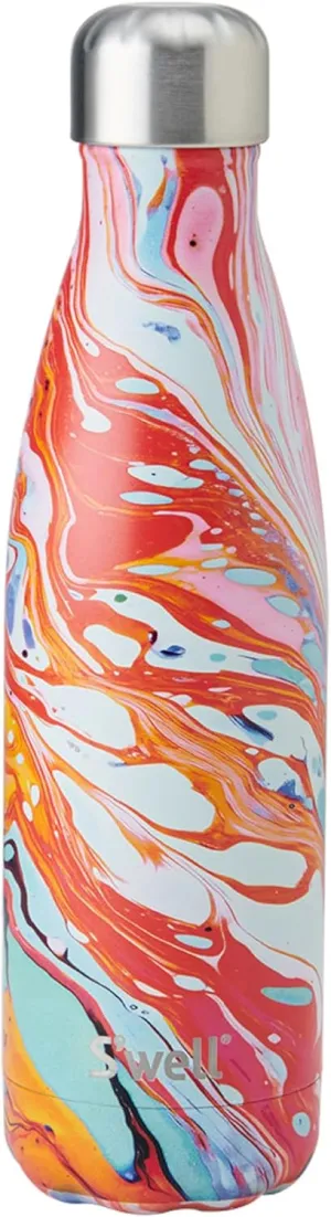 S'well Stainless Steel Water Bottle, 17oz, Marble Swirl, Triple Layered Vacuum Insulated Containers Keeps Drinks Cold for 36 Hours and Hot for 18, BPA Free, Perfect for On the Go