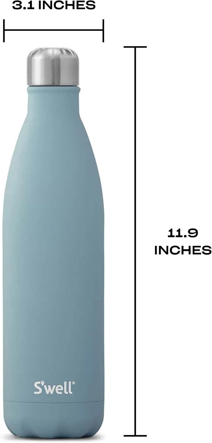S'well Stainless Steel Water Bottle, 25oz, Aquamarine, Triple Layered Vacuum Insulated Containers Keeps Drinks Cold for 48 Hours and Hot for 24, BPA Free, Perfect for On the Go
