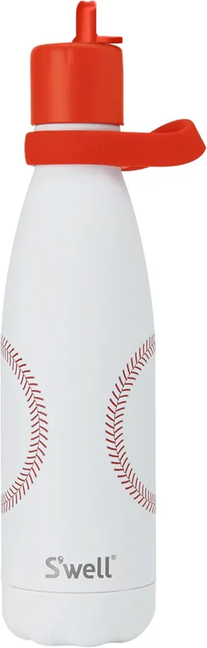 S'well Stainless Steel Water Bottle with Flip Straw Cap and Handle, 17oz, Home Run, Triple Layered Vacuum Insulated Containers Keeps Drinks Cold for 36 Hours and Hot for 10, Perfect for On the Go