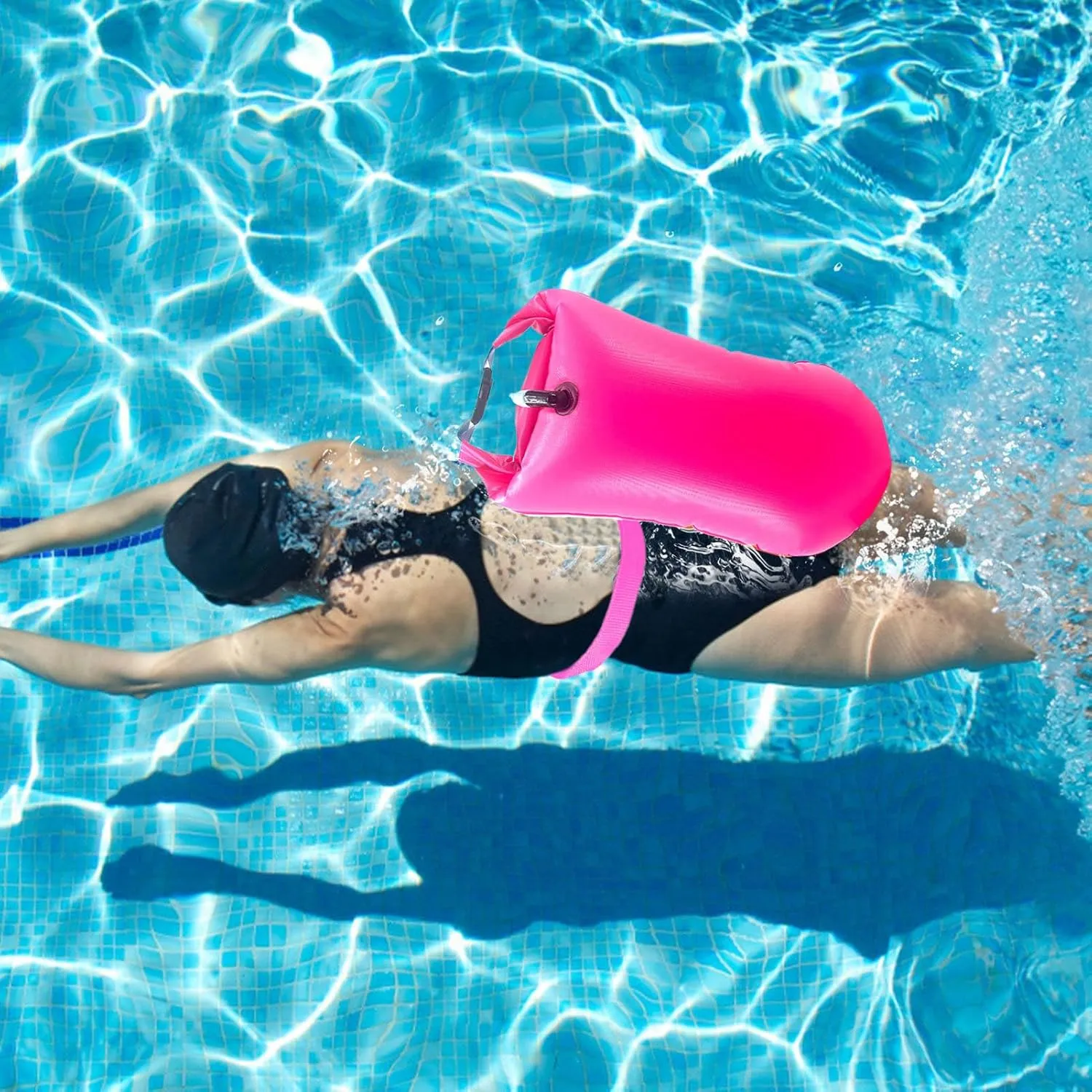 Swimming - Open Water Swimming Dry Backpack Inflatable Swimming Flotation | Inflatable Safety Fleet for Open Water Swimming, Dry Swimming Bags with Bowl