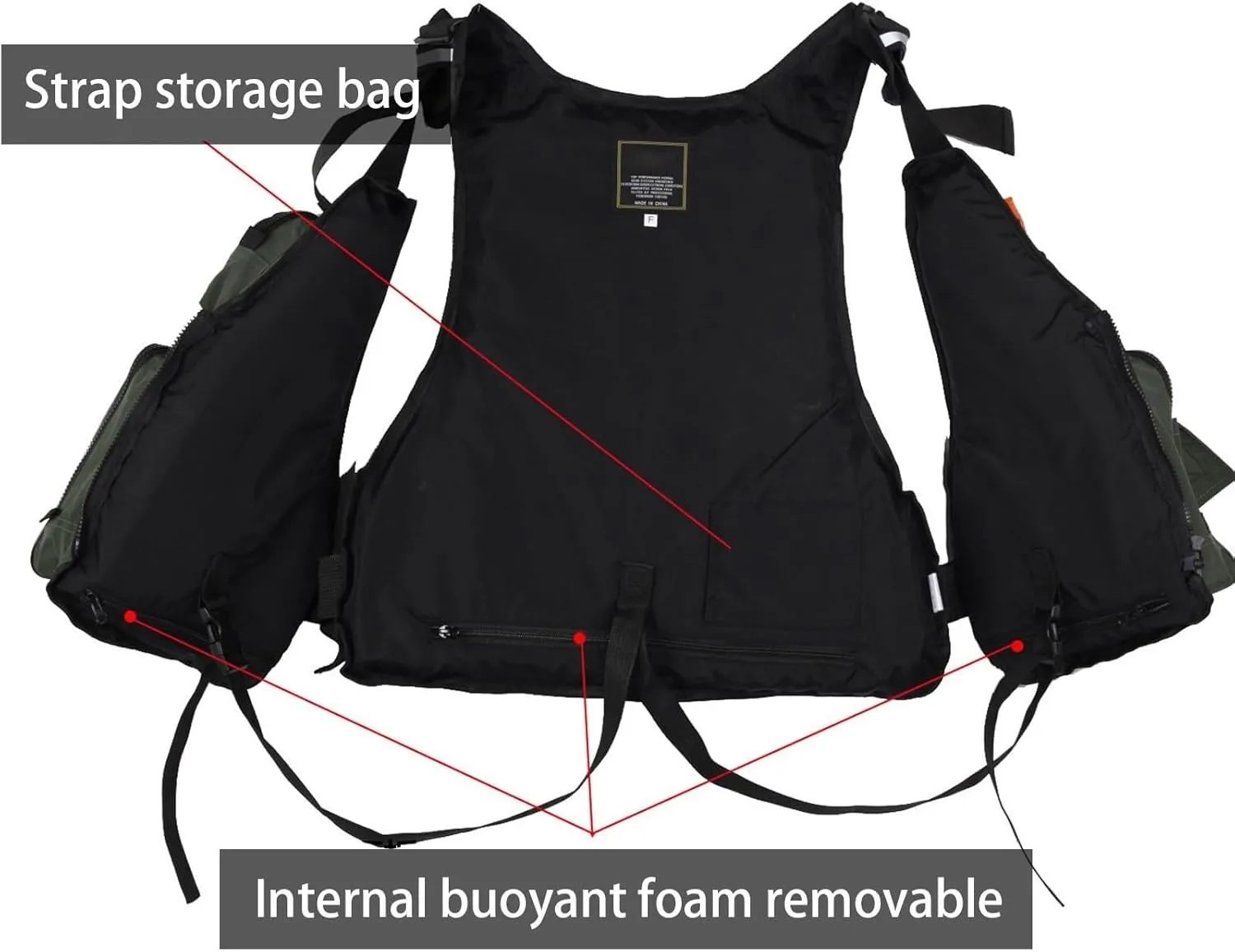 Swimming Vest Flotation Aid, Fishing Vest for Adult, Adjustable Reflective Safety Buoyancy Vest, for Water Sports Kayak Rafting Sailing
