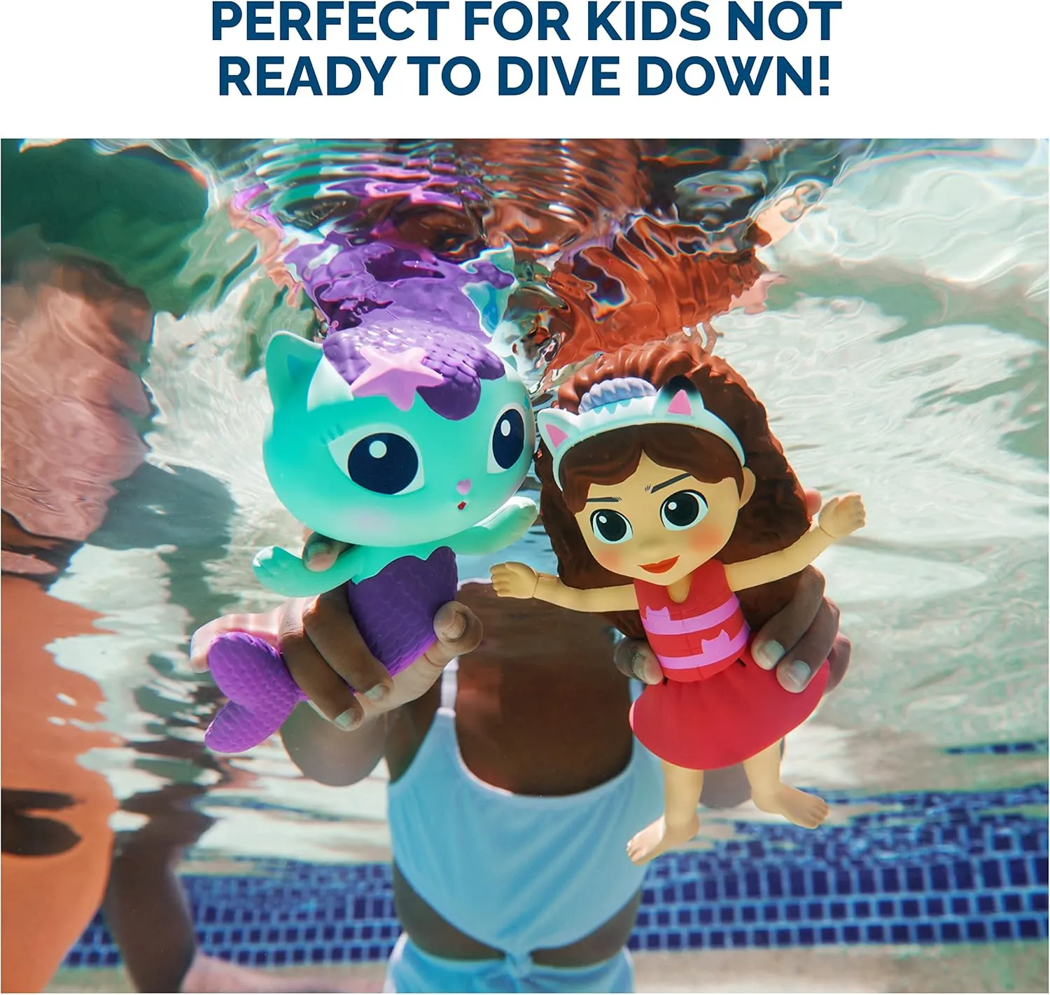 SwimWays Gabby’s Dollhouse Floatin' Figures, Swimming Pool Accessories & Kids Pool Toys, Party Supplies & Water Toys for Kids Aged 3 & Up, Gabby & Mercat 2-Pack