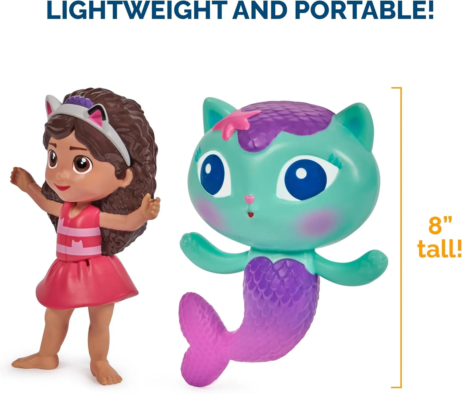 SwimWays Gabby’s Dollhouse Floatin' Figures, Swimming Pool Accessories & Kids Pool Toys, Party Supplies & Water Toys for Kids Aged 3 & Up, Gabby & Mercat 2-Pack