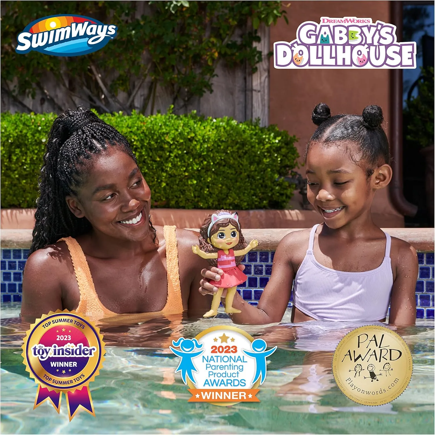SwimWays Gabby’s Dollhouse Gabby Floatin' Figures, Swimming Pool Accessories & Kids Pool Toys, Gabby's Dollhouse Party Supplies & Water Toys for Kids Aged 3 & Up
