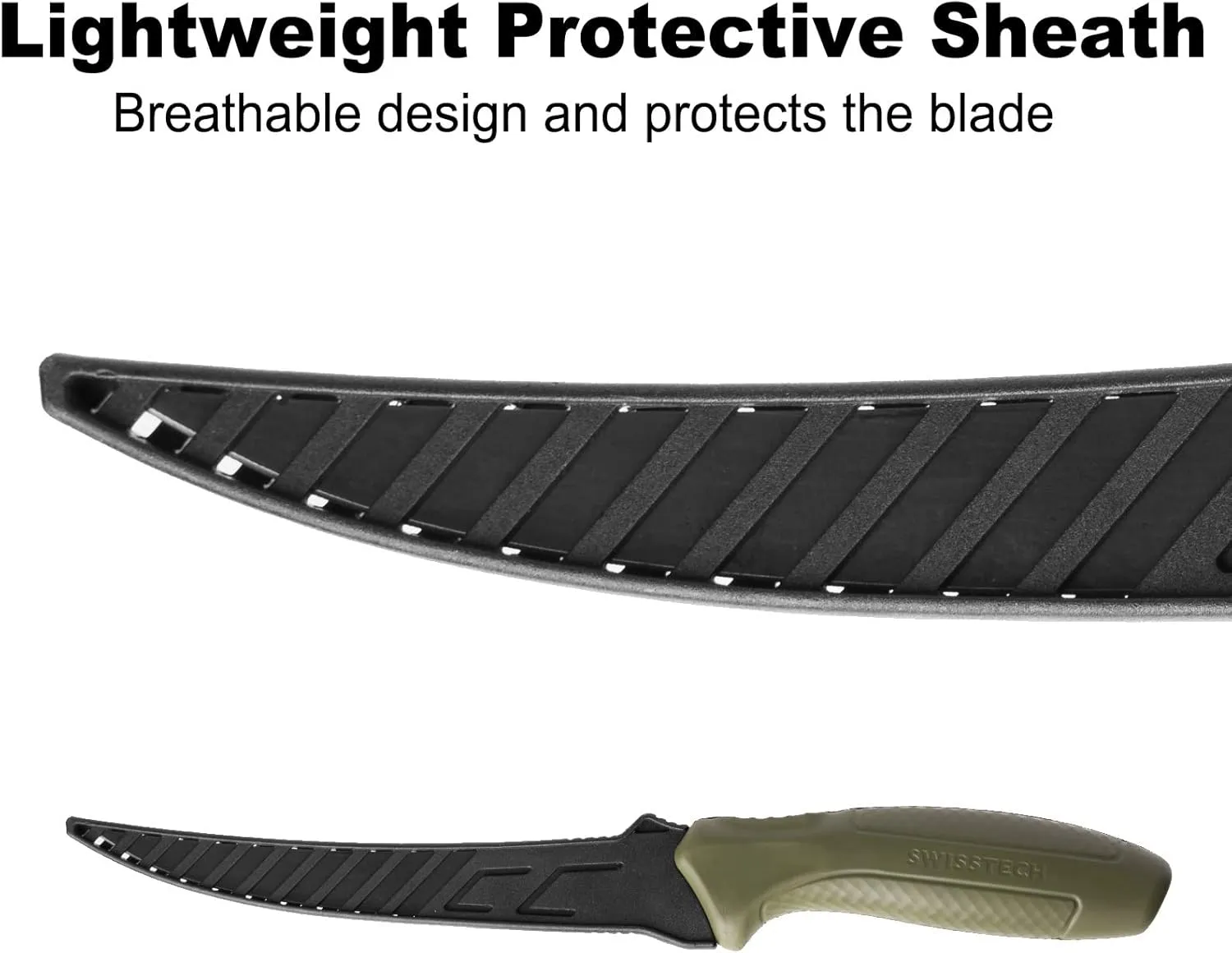 Swiss Tech 9" Fillet Knife for Fish, Fishing Knife for Filleting and Boning, with Floating Foam Handle&Protective Sheath