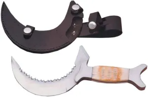 Szco Supplies 10” Moon Crescent Fantasy Knife – Bone Handle Tactical Knife with Serrated Stainless Steel Blade and Leather Sheath for Hunting and Outdoor Use