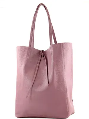 T163 - Ital. Large shopper bag with leather inner pocket
