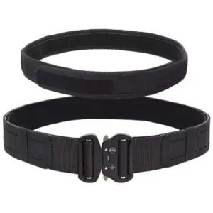 Tactical Battle Belt, Quick Release Buckle 2" MOLLE Gun Belt with 1.5" Inner Belt for Shooting Hunting
