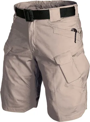 Tactical Cargo Short Men Workout Urban Casual Shorts Outdoor Hiking Fishing Muti-Pocket Short (No Belt)