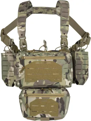 Tactical Chest Mini Rig 1000D Quick Release Multifunctional Tactical Vest Outdoor with Multi-Pockets