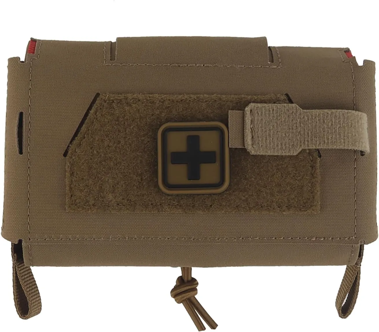 Tactical First Aid Pouch Split Design Empty IFAK Medical Bag EMT Tool Trauma Pouch for Outdoor Duty Belt Molle Vest Hunting (Tan)