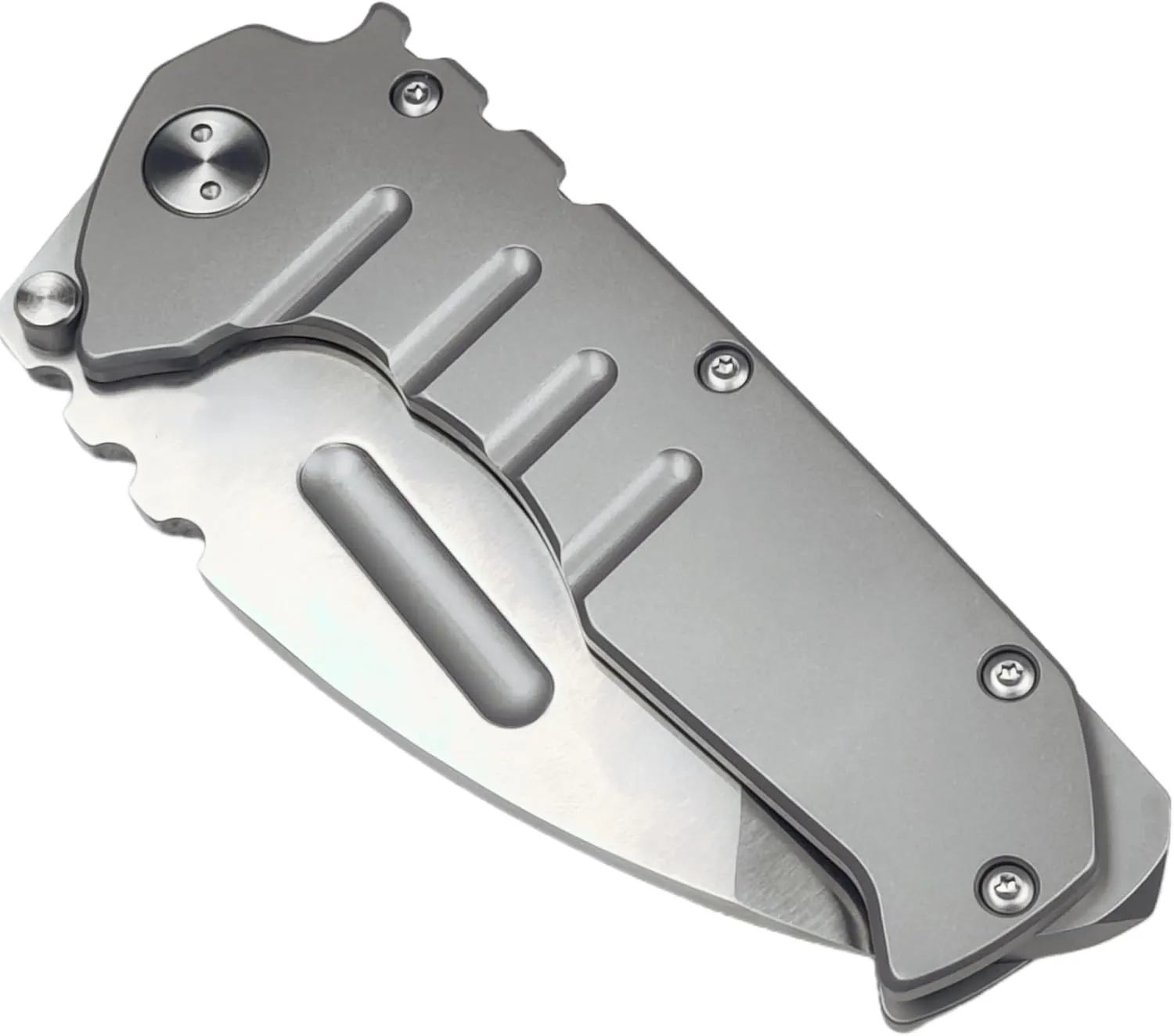 Tactical Folding Knife,Folding Knife with Clip,Axe Blade Design,7Cr1 Blade Steel Handle, FrameLock Washer Glass Breaker,EDC Knife For Outdoor Camping Hiking Fishing Hunting (Grey,Axe Style)