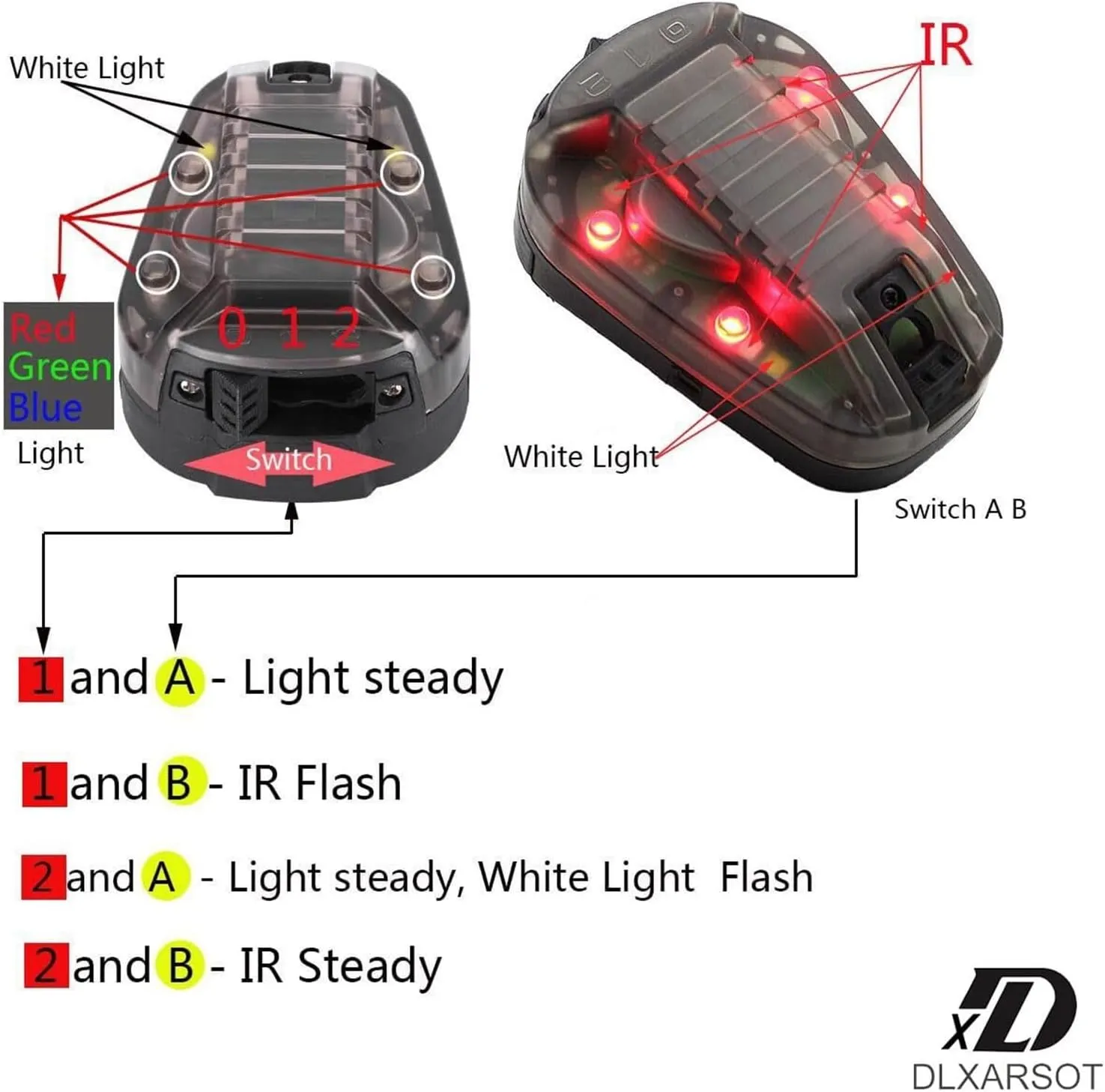 Tactical Helmet Light Signal Light Military IFF Helmet Light Flashlight Survival Signal Light