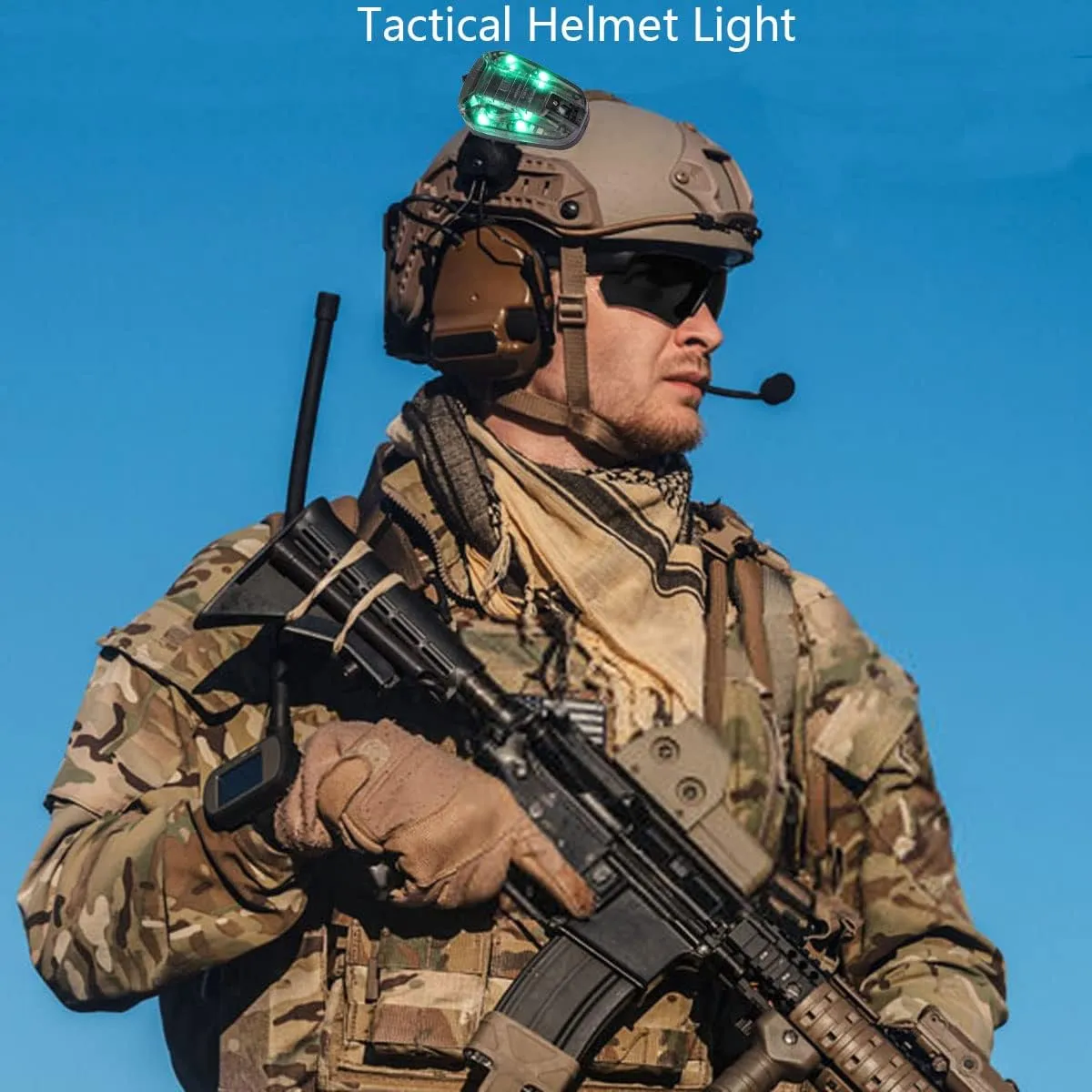 Tactical Helmet Light - Survival Signal & Military ID Light with IR & Visible LED Helmet Strobe for Outdoor Sports