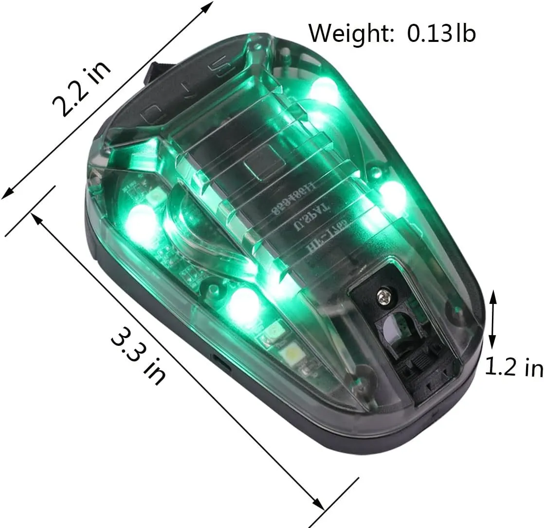 Tactical Helmet Light - Survival Signal & Military ID Light with IR & Visible LED Helmet Strobe for Outdoor Sports