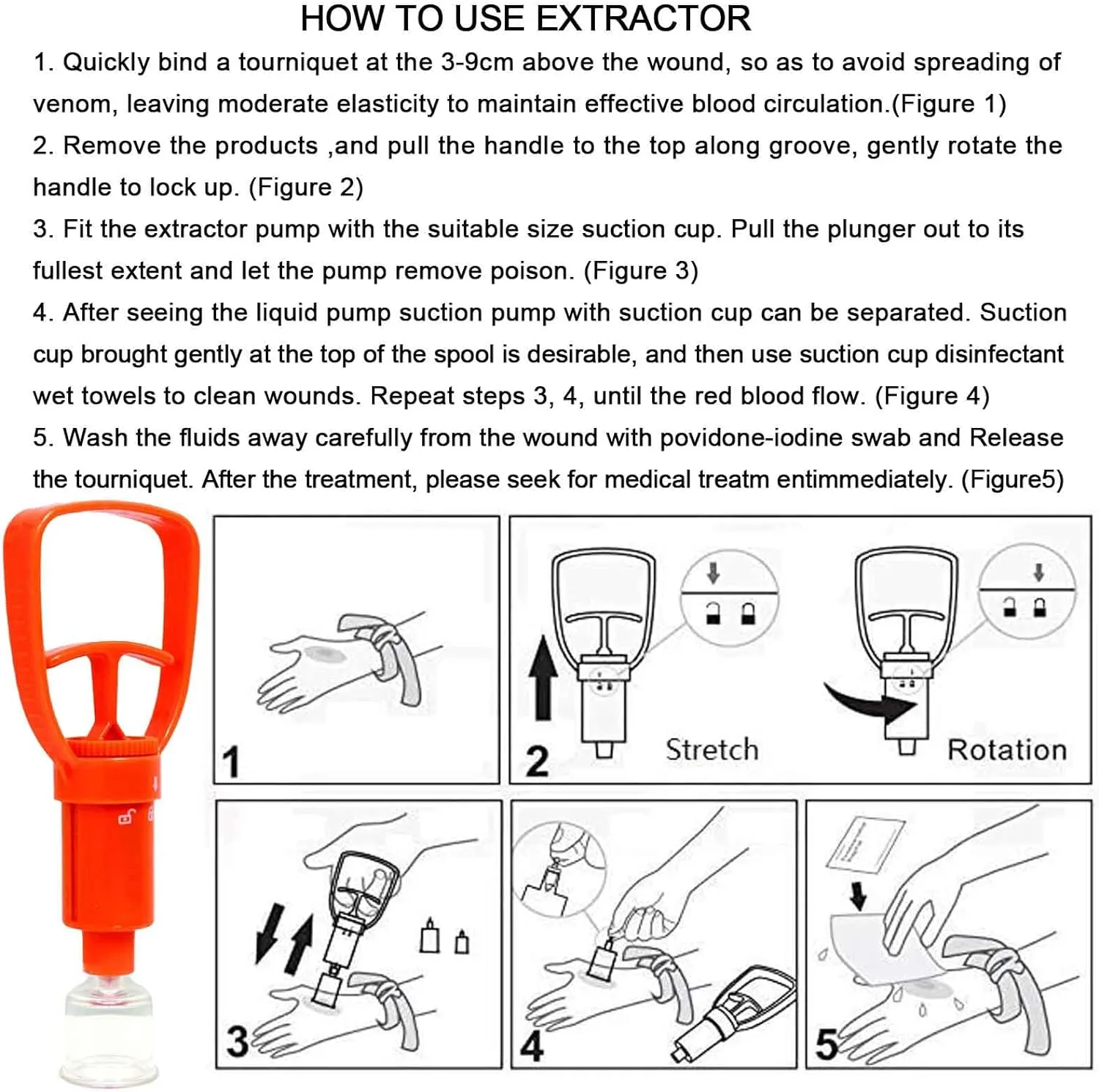 Tactical Ifak Trauma Kit - Emergency First Aid Bleeding Control Kit, Snake Bite & Bee Sting Supplies, Venom Extractor Pump