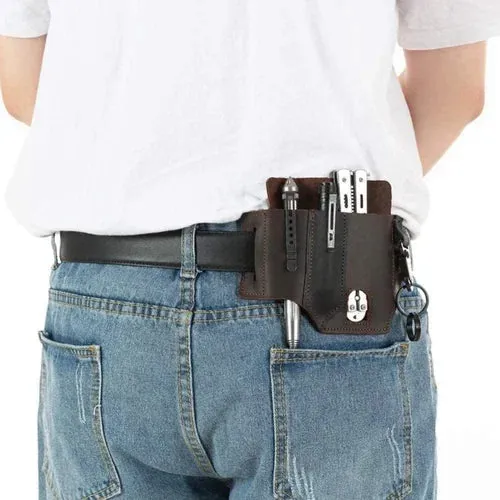 Tactical leather multi-tool belt bag