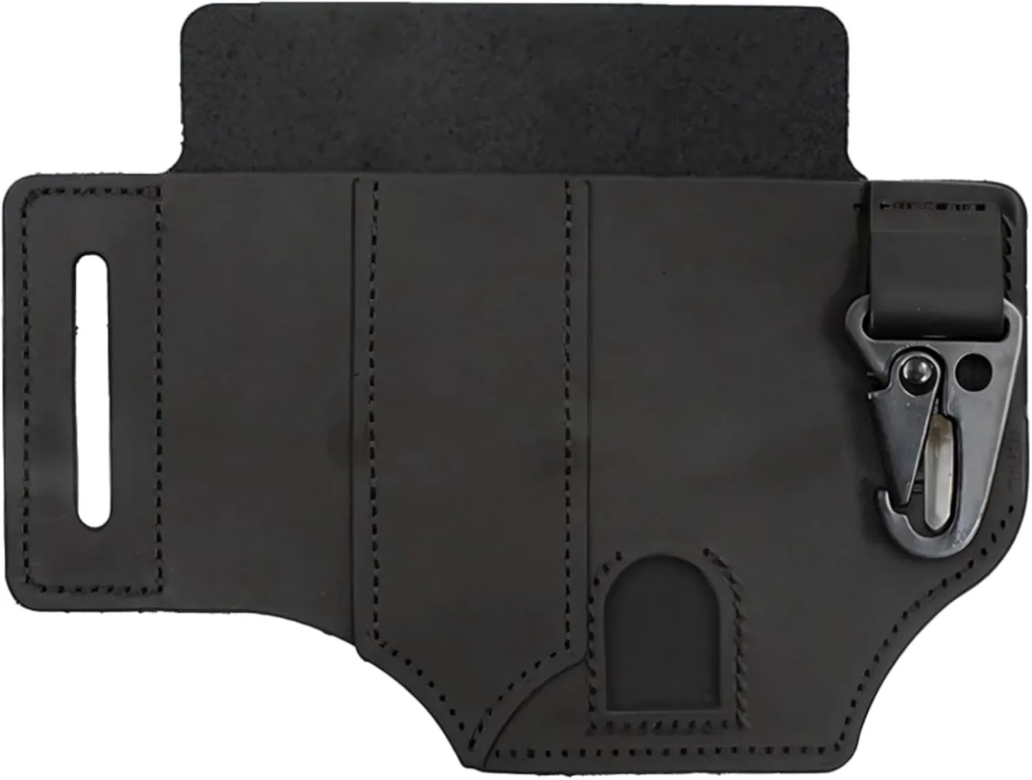 Tactical Leather Pouch with Quick Release Clip, Multi-Tool Organizer with Belt Loop for Flashlight, Knife, and Survival Gear