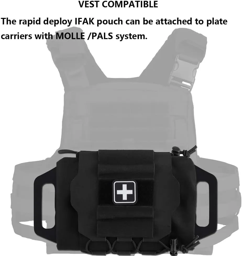 Tactical Medical Molle First Aid Pouch Two Piece System Micro Med kit Emergency Hunting Bag(Medium Size)