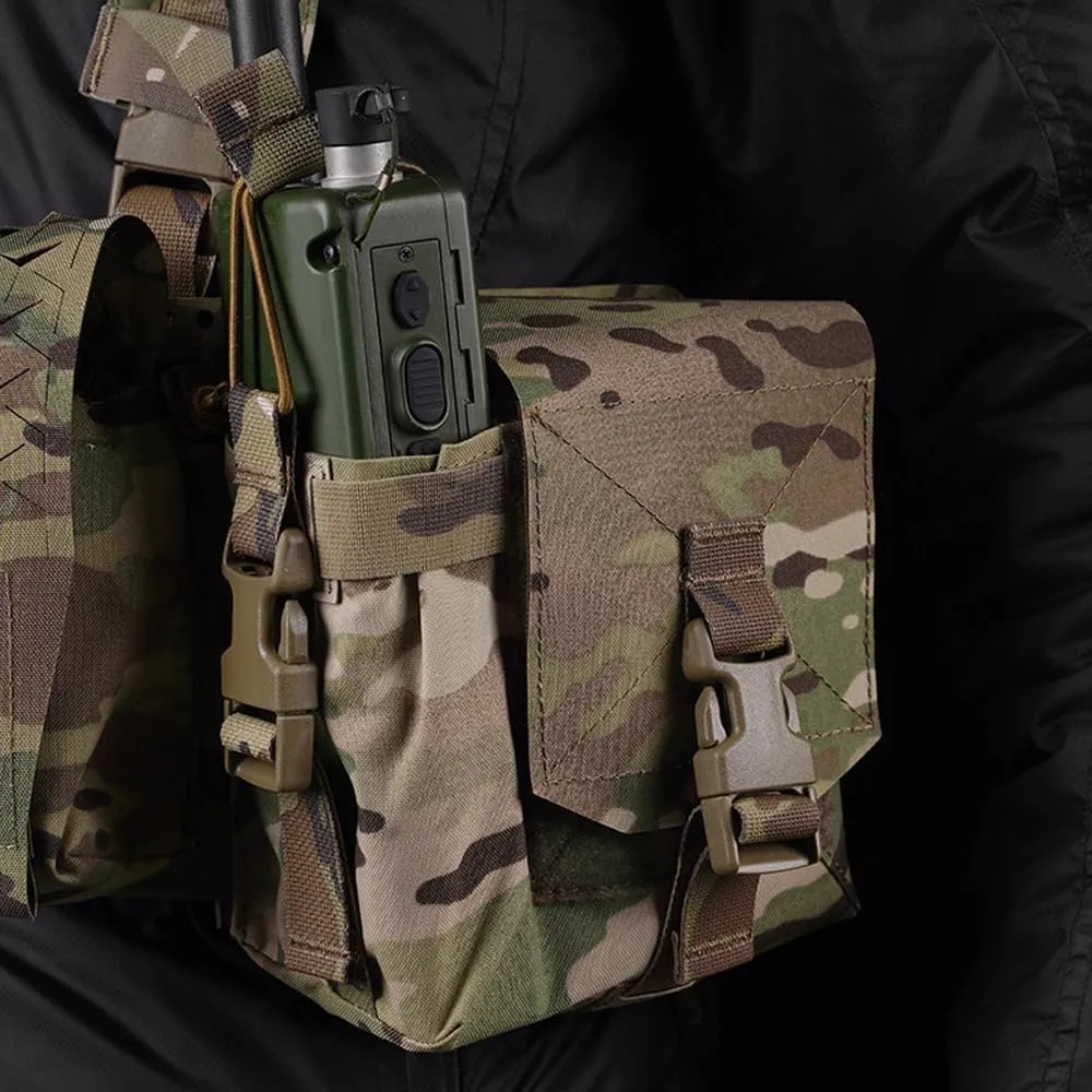 Tactical Multi-Purpose Sub Pouch, Walkie Talkie Carry Radio 5.56 Magazine Holder Tool Utility Bag Hunting Vest Accessories