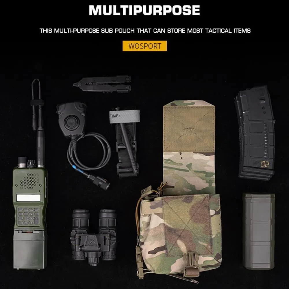 Tactical Multi-Purpose Sub Pouch, Walkie Talkie Carry Radio 5.56 Magazine Holder Tool Utility Bag Hunting Vest Accessories