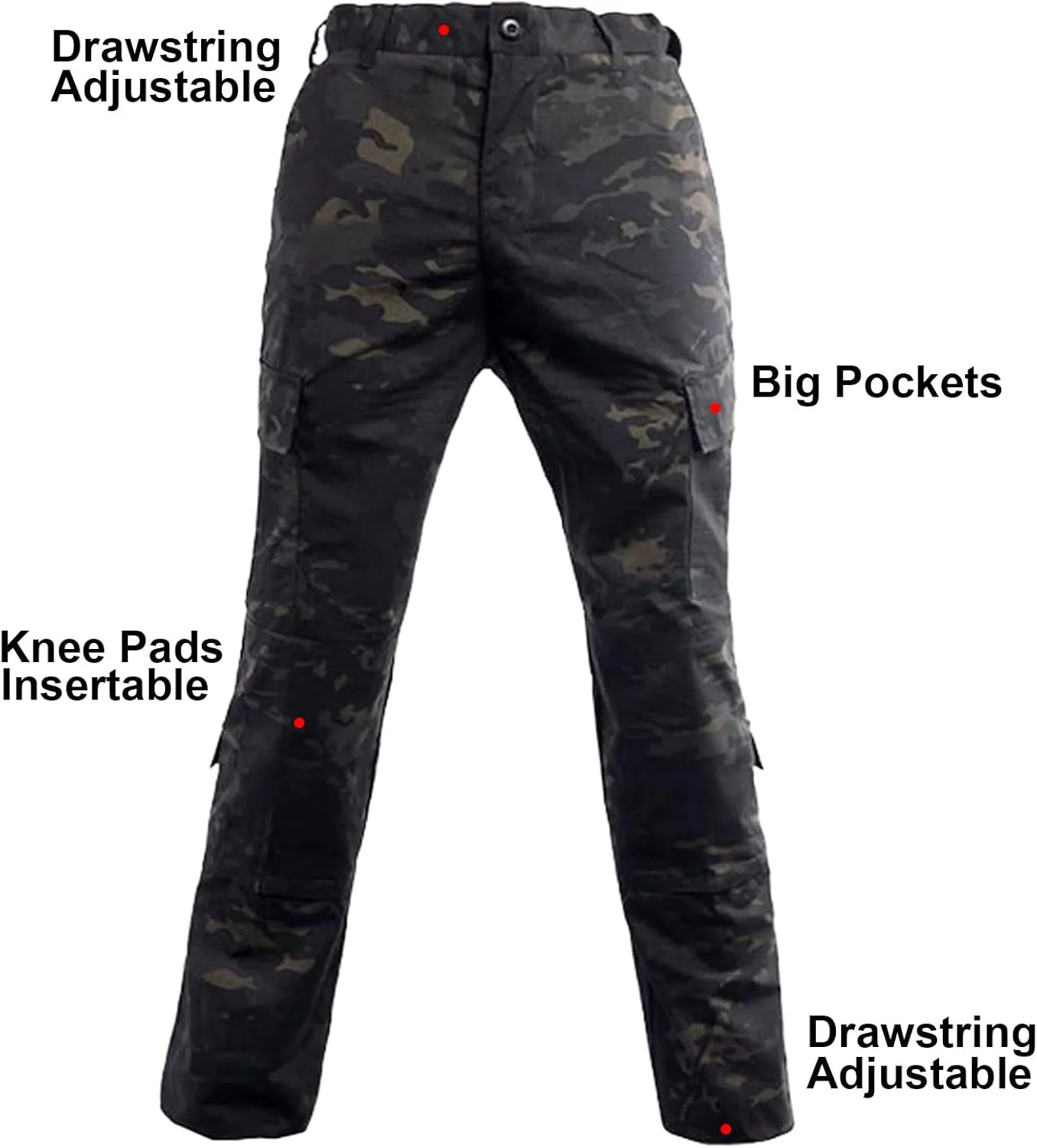 Tactical Suit,Combat Pants and Shirt,Cap Gloves Balaclava Set,Black Camo Uniform Men's Military Airsoft Gear