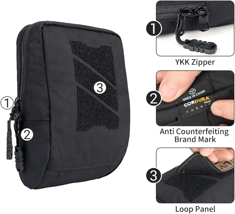 Tactical Utility Pouch Multi-Purpose MOLLE Pouch Tactical Small EDC Waist Pouch Multi-Tool Organizer for Tactical Backpack 500D Nylon