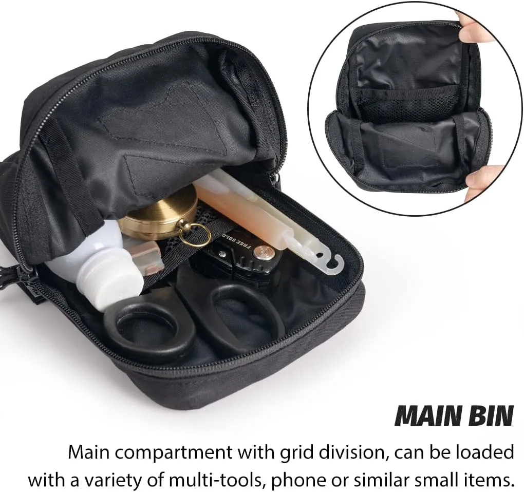 Tactical Utility Pouch Multi-Purpose MOLLE Pouch Tactical Small EDC Waist Pouch Multi-Tool Organizer for Tactical Backpack 500D Nylon
