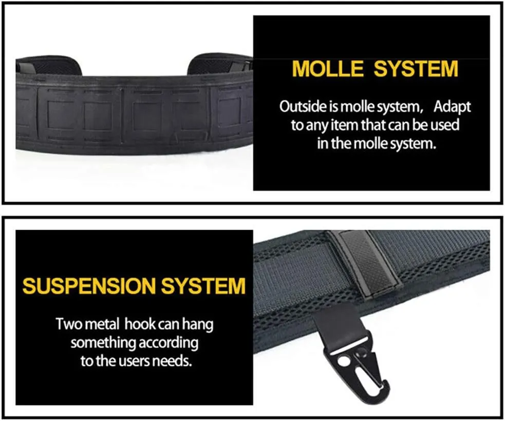Tactical Waist Belt Set Slim Battle Belt & Inner Belt Laser Cut Girdle