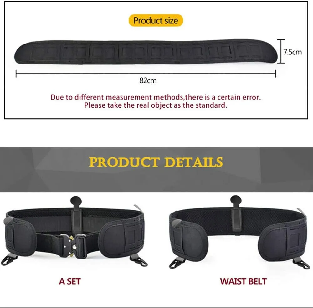 Tactical Waist Belt Set Slim Battle Belt & Inner Belt Laser Cut Girdle