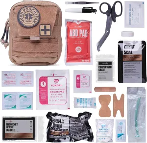 TACTICON V2 Standard IFAK Trauma First Aid Kit | EMT Survival Med Kit | Chest Seal | Israeli Bandage | Bandages | Belt or MOLLE Attach | Tactical Emergency Medical Pouch