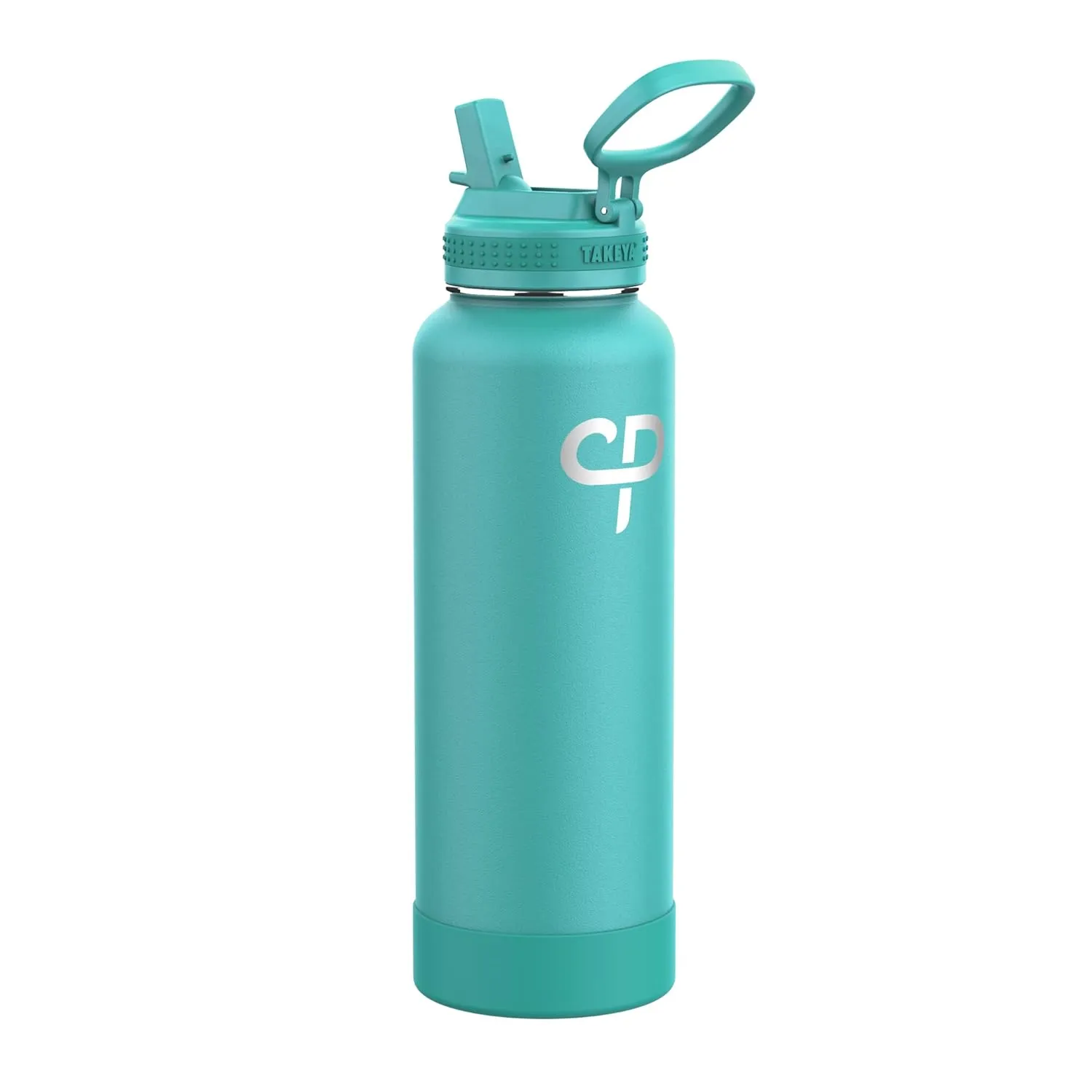 Takeya 40 oz CP Signature Pickleball Stainless Steel Insulated Water Bottle with Choice of Lid, Dropshot Teal