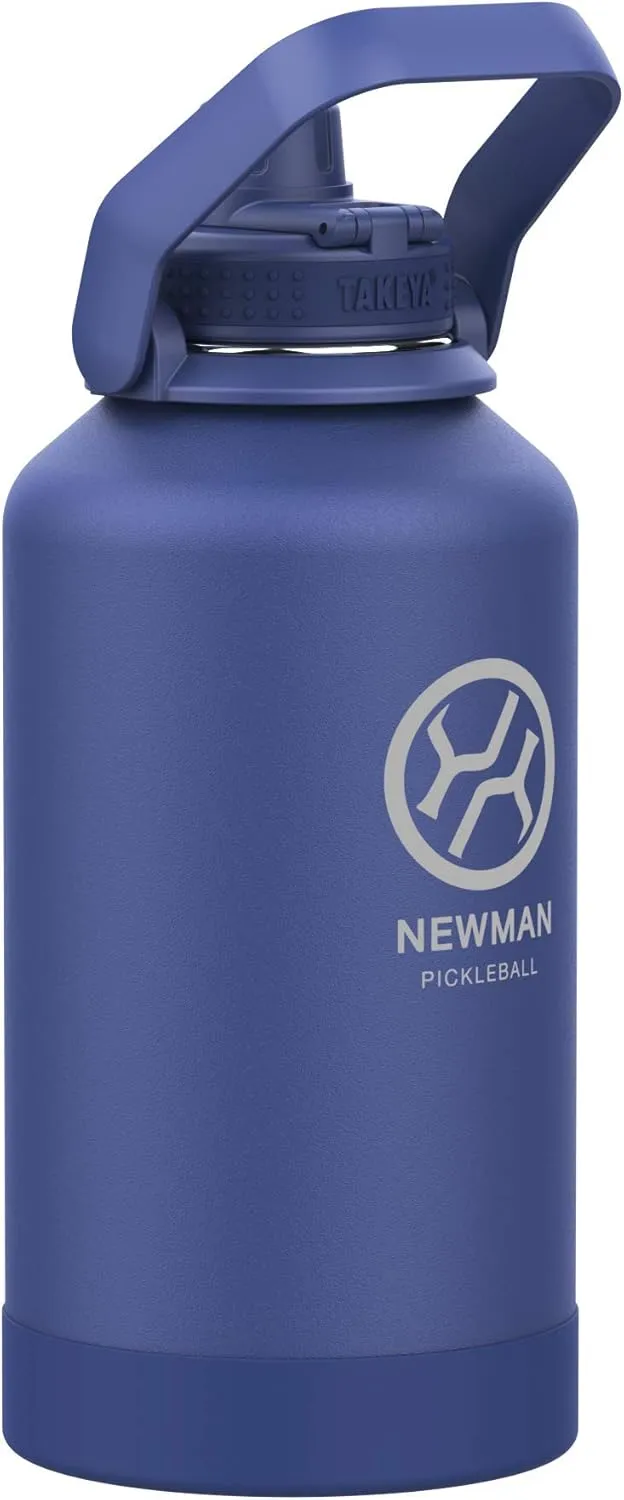 Takeya 885395530055 Actives Pickleball Insulated Stainless Steel Bottle, Spout Lid Rally Blue 40oz