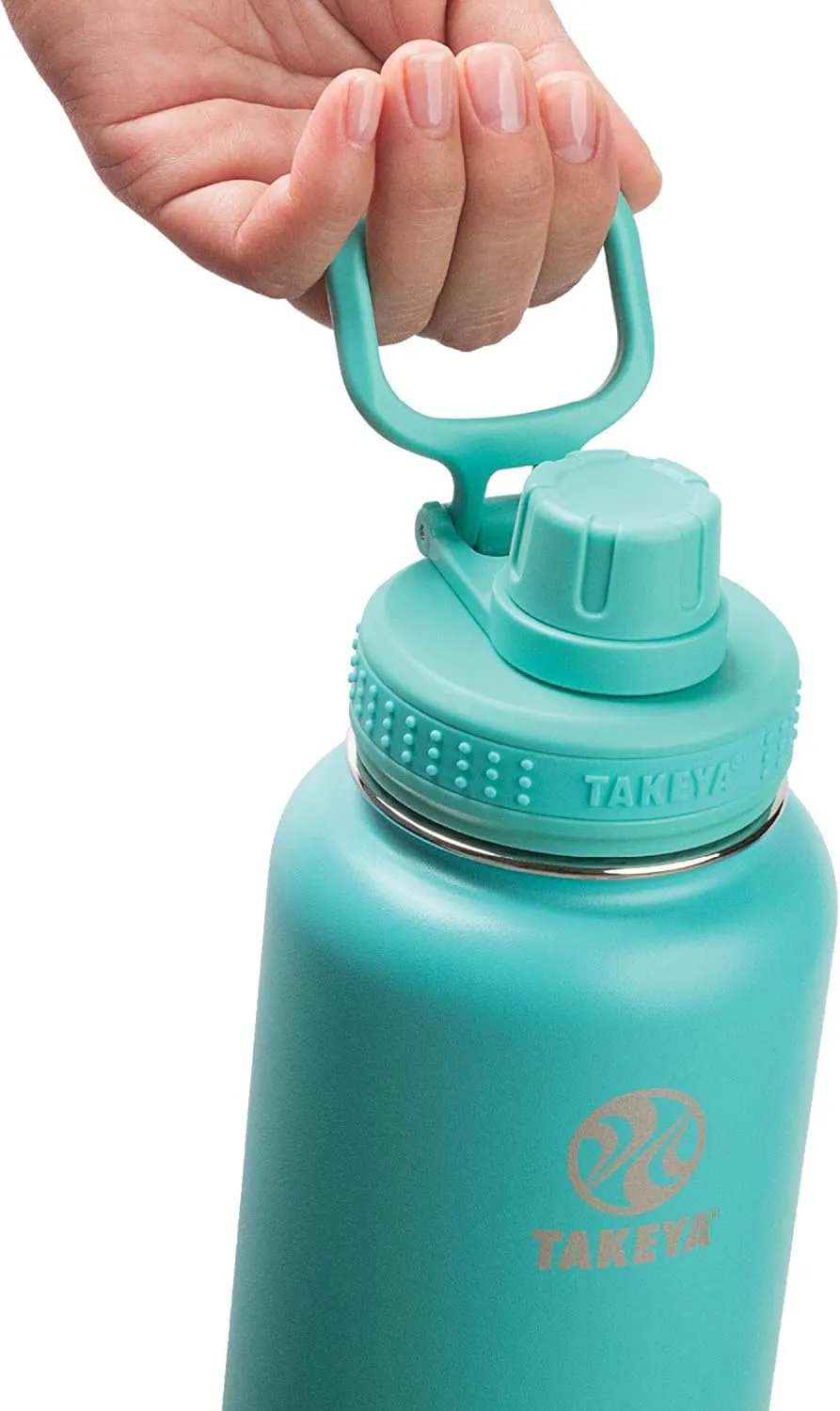 Takeya Actives Water Bottle with Spout Lid - Bottle with Double Stainless Steel Insulation - Dishwasher Safe & BPA-Free - Bottle with Spout Lid & Removable Bumper - 24 oz, Teal