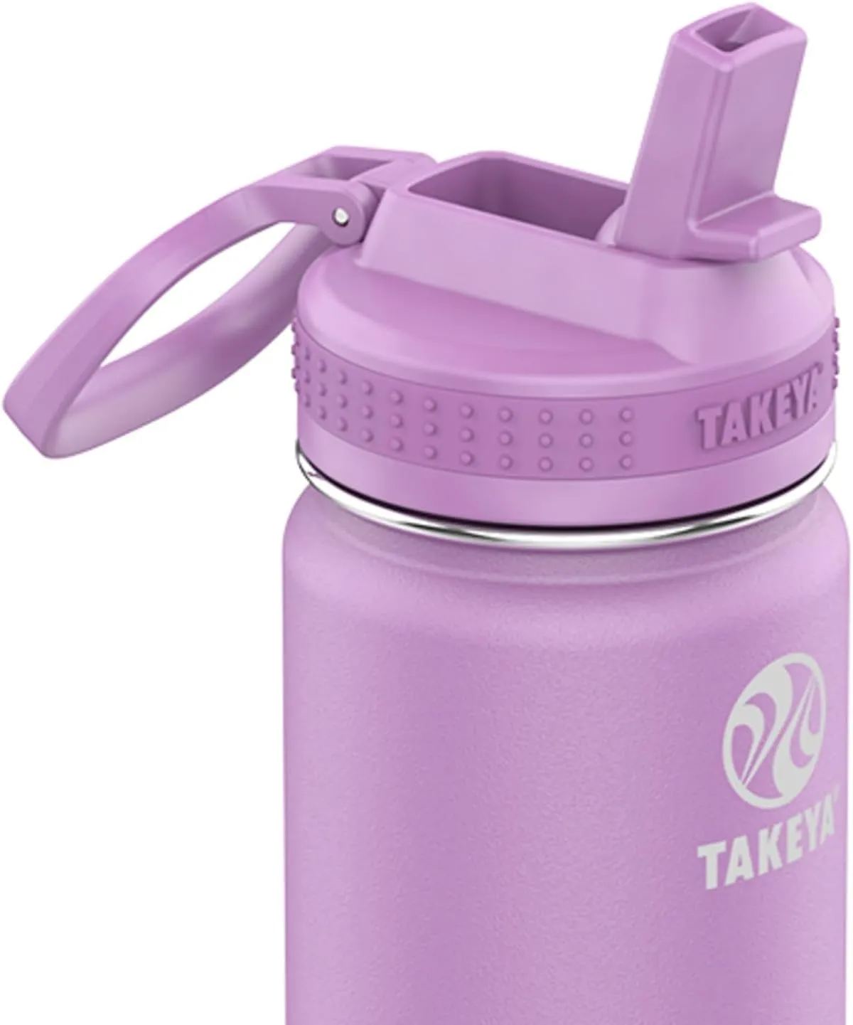 Takeya Actives Water Bottle with Straw Lid - Bottle with Double Stainless Steel Insulation - Dishwasher Safe & BPA-Free - Bottle with Straw Lid & Removable Bumper - 22 oz, Lilac