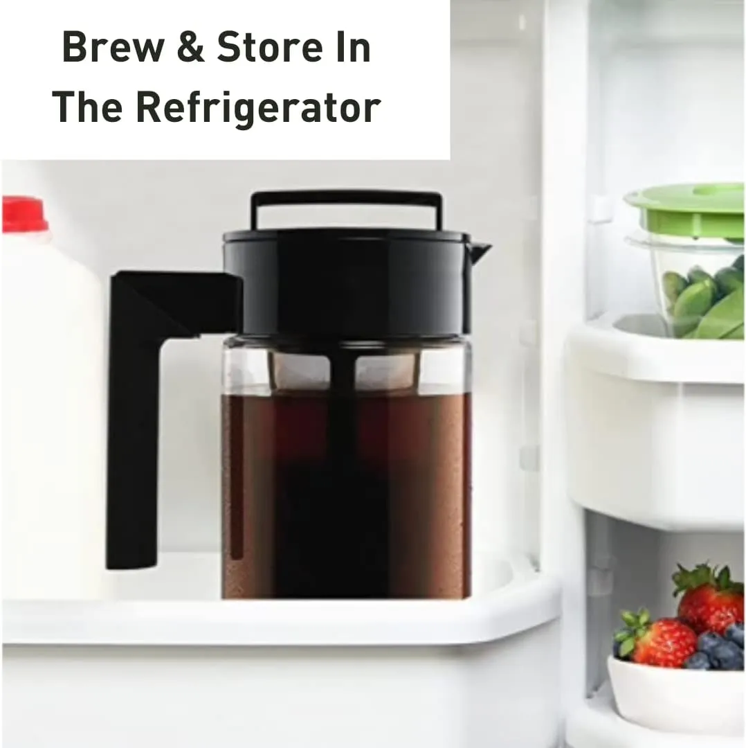 Takeya Patented Deluxe Cold Brew Coffee Maker, 1 qt, Black