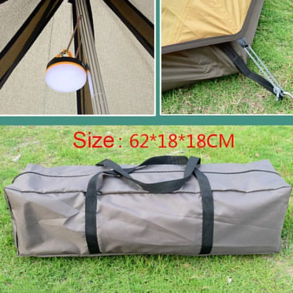Teepee Waterproof Double Layers Outdoor Tent Thickened Camping Family Tent Pyramids Indian Tent with Fixed Groundsheet Suitable for Wild Camping and Hunting