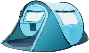 TEidea Pop Up Tents for Camping 4 Person Waterproof 2 Doors-Instant Family Tents for Camping, Hiking & Traveling(Color:C)