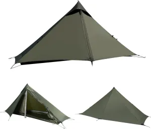 TENPLAY Ultralight Trekking Pole Tent,1 Person,Backpacking Camping Tent, Waterproof 5000mm,Easy Setup,Shelter for Camping Hiking
