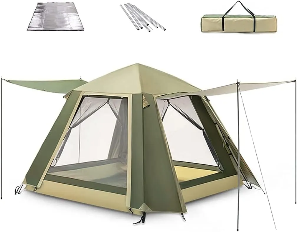 Tent-6-Person-Camping-Tents, Pop Up Tent, Instant Tent for Family, Festival Tent 210 X 210 X 170cm, Water Resistant, Outdoor 4 Person Tent,Double Layer Portable for All Seasons