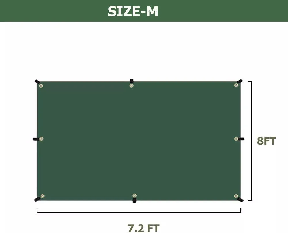 Tent Footprint, KANCOKIT PU 3000 Waterproof Tent Ground Cloth Extra Large Size for 3-8 Person Family Camping Tents Ground Sheet Mat with 6 Tent Stakes for Camping Hiking Picnic Backpacking (8 x 7 FT)