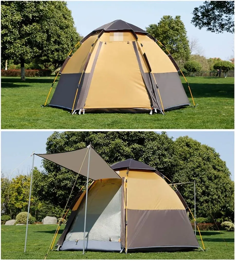 Tent Outdoor 3-4 People Automatic Anti-Storm rain 2 Double Thick Rainproof Camping Outdoor Camping Household Tent pop-up Large Cabin Beach Tent Quick Installation wate Hopeful